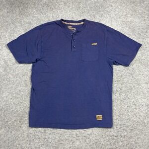 Skechers Made‎ To Last For Work Henley Short Sleeve Shirt Mens Large Purple